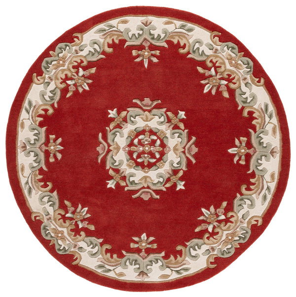 Safavieh Aubusson Hand-tufted Area Rug – Luxurious Ivory & Green Floral Design, Crafted For Timeless Elegance Rust ,Ivory 80% Wool,20% Cotton Aub301p-4