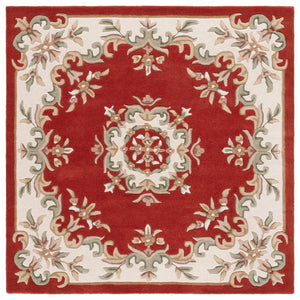Safavieh Aubusson Hand-tufted Area Rug – Luxurious Ivory & Green Floral Design, Crafted For Timeless Elegance Rust ,Ivory 80% Wool,20% Cotton Aub301p-4
