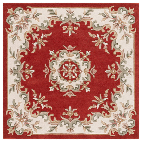 Safavieh Aubusson Hand-tufted Area Rug – Luxurious Ivory & Green Floral Design, Crafted For Timeless Elegance Rust ,Ivory 80% Wool,20% Cotton Aub301p-4