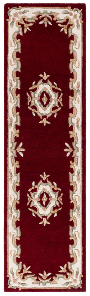 Safavieh Aubusson Hand-tufted Area Rug – Luxurious Ivory & Green Floral Design, Crafted For Timeless Elegance Red ,Ivory 80% Wool,20% Cotton Aub301q-4
