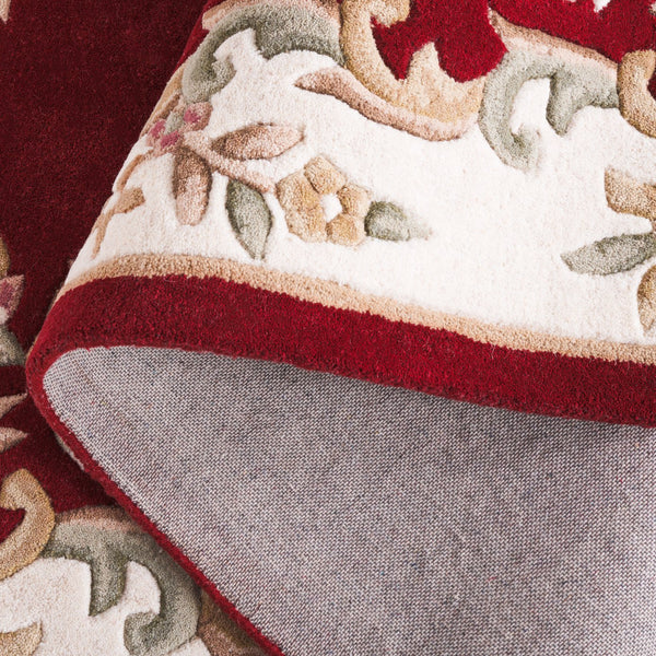 Safavieh Aubusson Hand-tufted Area Rug – Luxurious Ivory & Green Floral Design, Crafted For Timeless Elegance Red ,Ivory 80% Wool,20% Cotton Aub301q-4