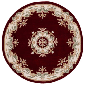 Safavieh Aubusson Hand-tufted Area Rug – Luxurious Ivory & Green Floral Design, Crafted For Timeless Elegance Red ,Ivory 80% Wool,20% Cotton Aub301q-4