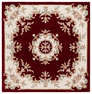 Safavieh Aubusson Hand-tufted Area Rug – Luxurious Ivory & Green Floral Design, Crafted For Timeless Elegance Red ,Ivory 80% Wool,20% Cotton Aub301q-4