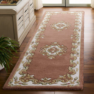 Safavieh Aubusson Hand Tufted Area Rug In Grey And Ivory - Timeless Elegance For Any Home Décor Style Peach ,Ivory 80% Wool,20% Cotton Aub301s-3