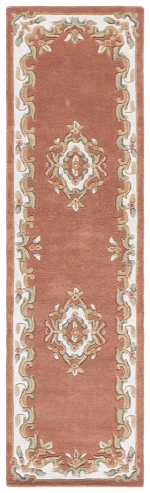 Safavieh Aubusson Elegant Hand-tufted Runner Rug In Grey And Ivory - Timeless Design For Any Space Peach ,Ivory 80% Wool,20% Cotton Aub301s-28