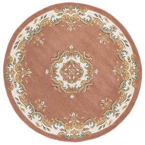 Safavieh Aubusson Hand Tufted Area Rug In Grey And Ivory - Timeless Elegance For Any Home Décor Style Peach ,Ivory 80% Wool,20% Cotton Aub301s-3
