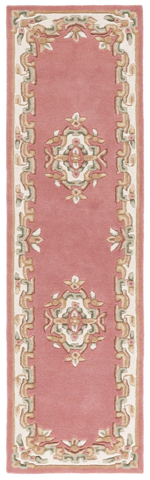 Safavieh Aubusson Hand-tufted Area Rug – Luxurious Ivory & Green Floral Design, Crafted For Timeless Elegance Pink ,Ivory 80% Wool,20% Cotton Aub301u-6sq