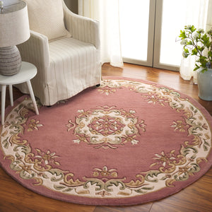Safavieh Aubusson Hand-tufted Area Rug – Luxurious Ivory & Green Floral Design, Crafted For Timeless Elegance Pink ,Ivory 80% Wool,20% Cotton Aub301u-6sq