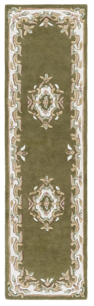 Safavieh Aubusson Elegant Hand-tufted Runner Rug In Grey And Ivory - Timeless Design For Any Space Olive ,Ivory 80% Wool,20% Cotton Aub301x-28