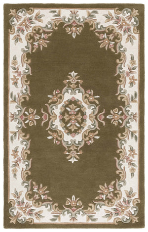 Safavieh Aubusson Elegant Hand-tufted Runner Rug In Grey And Ivory - Timeless Design For Any Space Olive ,Ivory 80% Wool,20% Cotton Aub301x-5