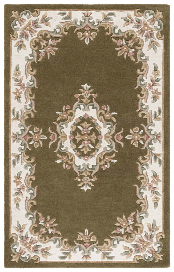Safavieh Aubusson Elegant Hand-tufted Runner Rug In Grey And Ivory - Timeless Design For Any Space Olive ,Ivory 80% Wool,20% Cotton Aub301x-5