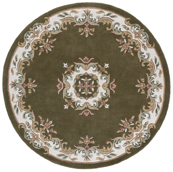 Safavieh Aubusson Elegant Hand-tufted Runner Rug In Grey And Ivory - Timeless Design For Any Space Olive ,Ivory 80% Wool,20% Cotton Aub301x-6r