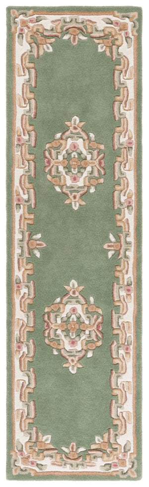 Safavieh Aubusson Hand-tufted Area Rug – Luxurious Ivory & Green Floral Design, Crafted For Timeless Elegance Green ,Ivory 80% Wool,20% Cotton Aub301y-6r