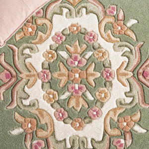 Safavieh Aubusson Hand-tufted Area Rug – Luxurious Ivory & Green Floral Design, Crafted For Timeless Elegance Green ,Ivory 80% Wool,20% Cotton Aub301y-6r