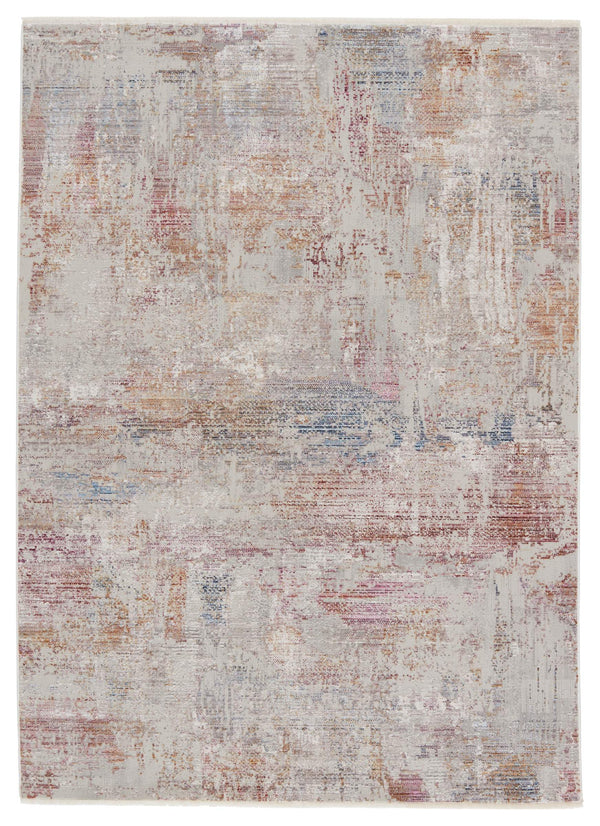 Jaipur Living Vibe by Jaipur Living Jonet Abstract Polyester Runner Rug with Fringe Hallway Accent Light Gray 8'X10' RUG151193