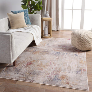 Jaipur Living Vibe by Jaipur Living Jonet Abstract Polyester Runner Rug with Fringe Hallway Accent Light Gray 8'X10' RUG151193