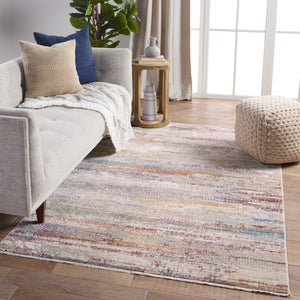 Jaipur Living Vibe by Jaipur Living Alzea Abstract Polyester Runner Rug with Fringed Carved Pile 3' x 12' RUG151451