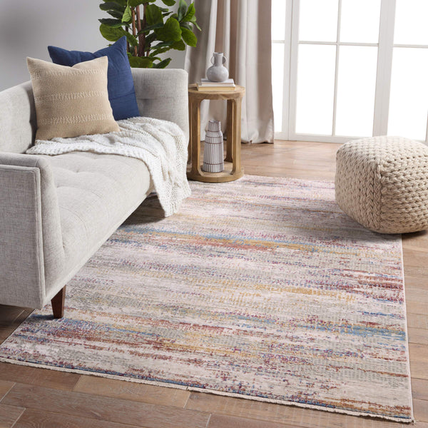 Jaipur Living Vibe by Jaipur Living Alzea Abstract Polyester Runner Rug with Fringed Carved Pile 3' x 12' RUG151451