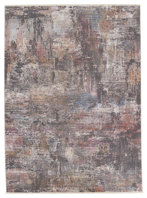 Jaipur Living Vibe by Jaipur Living Jonet Abstract Polyester Runner Rug with Fringe Hallway Accent Dark Gray 8'X10' RUG151213