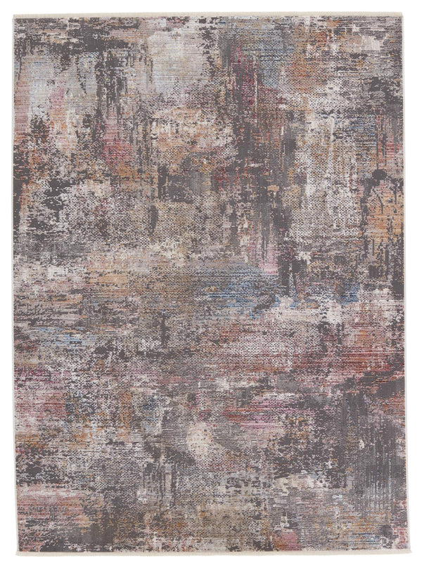 Jaipur Living Vibe by Jaipur Living Jonet Abstract Polyester Runner Rug with Fringe Hallway Accent Dark Gray 8'X10' RUG151213