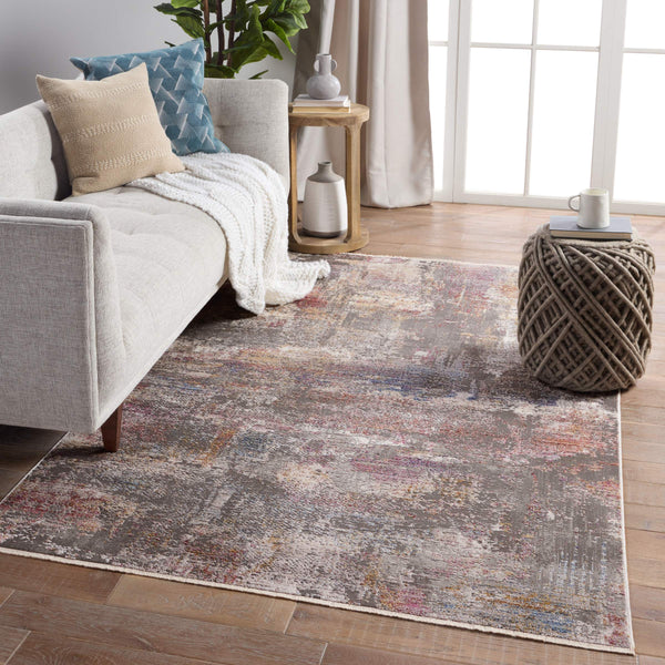 Jaipur Living Vibe by Jaipur Living Jonet Abstract Polyester Runner Rug with Fringe Hallway Accent Dark Gray 3'X12' RUG151455