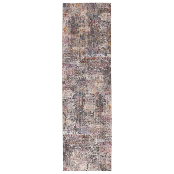 Jaipur Living Vibe by Jaipur Living Jonet Abstract Polyester Runner Rug with Fringe Hallway Accent Dark Gray 3'X10' RUG151449
