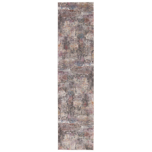 Jaipur Living Vibe by Jaipur Living Jonet Abstract Polyester Runner Rug with Fringe Hallway Accent Dark Gray 3'X12' RUG151455