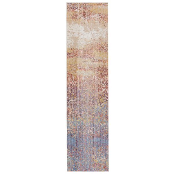 Jaipur Living Vibe by Jaipur Living Painterly Abstract Polyester Runner Rug with Fringe Artisan Appeal 3' x 12' RUG152267