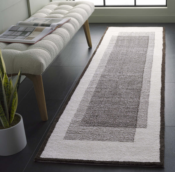 Safavieh Audrey Modern Area Rug - Exquisite Power-loomed Design With Soft Texture For Effortless Elegance Dark Grey ,Ivory 80% Micro Polyester,20% Cotton Aud102h-28