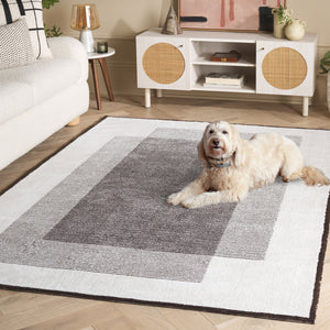 Safavieh Audrey Modern Area Rug - Exquisite Power-loomed Design With Soft Texture For Effortless Elegance Dark Grey ,Ivory 80% Micro Polyester,20% Cotton Aud102h-28