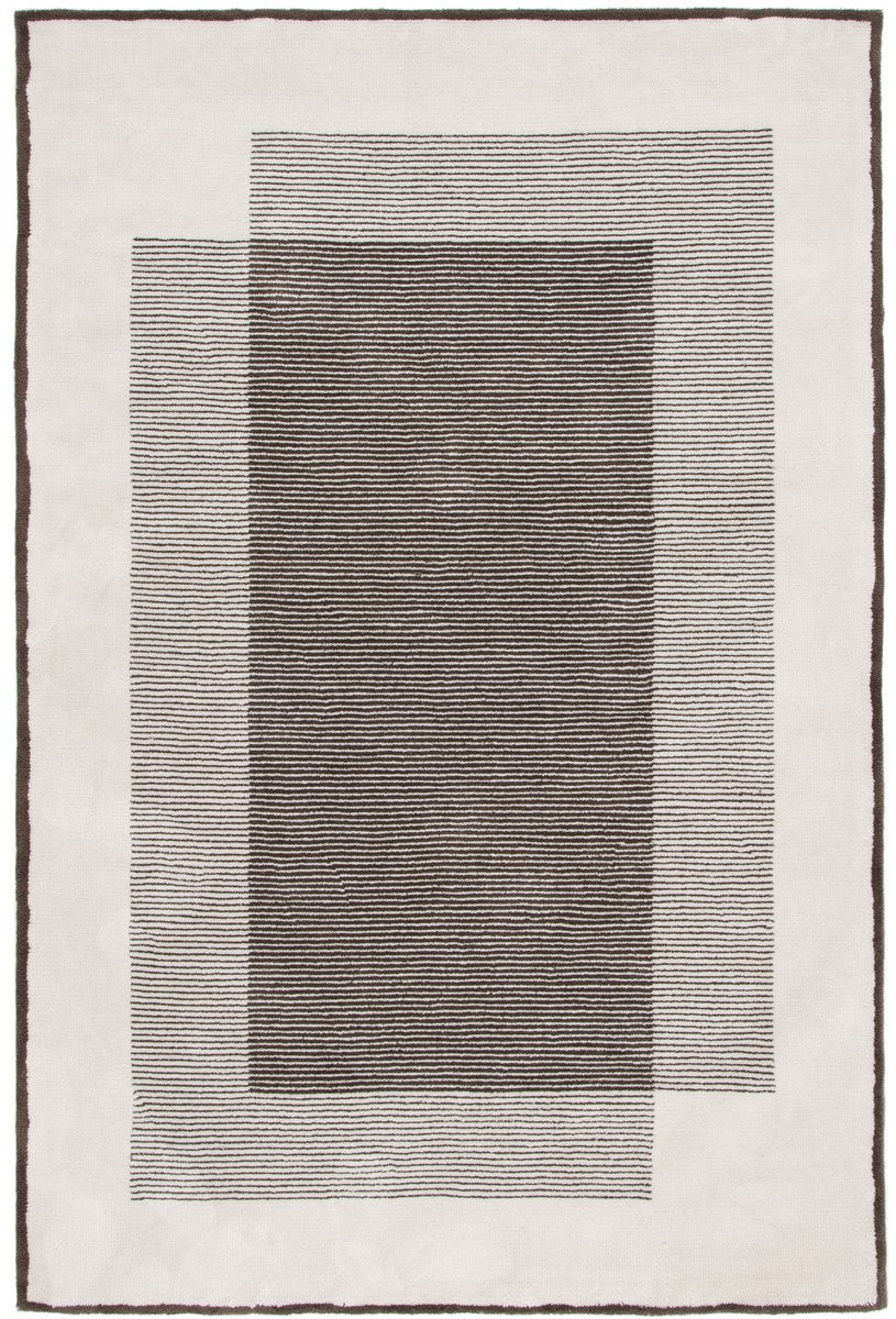 Safavieh Audrey 102 Power loomed Modern Rug Dark Grey / Ivory 5' x 8'