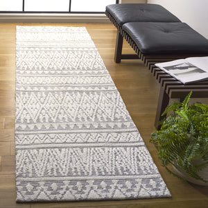 Safavieh Audrey Timeless Transitional Area Rug - Elegant Geometric Design For Modern Living Spaces Grey ,Ivory 80% Micro Polyester,20% Cotton Aud104f-6sq