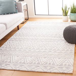Safavieh Audrey Timeless Transitional Area Rug - Elegant Geometric Design For Modern Living Spaces Grey ,Ivory 80% Micro Polyester,20% Cotton Aud104f-6sq