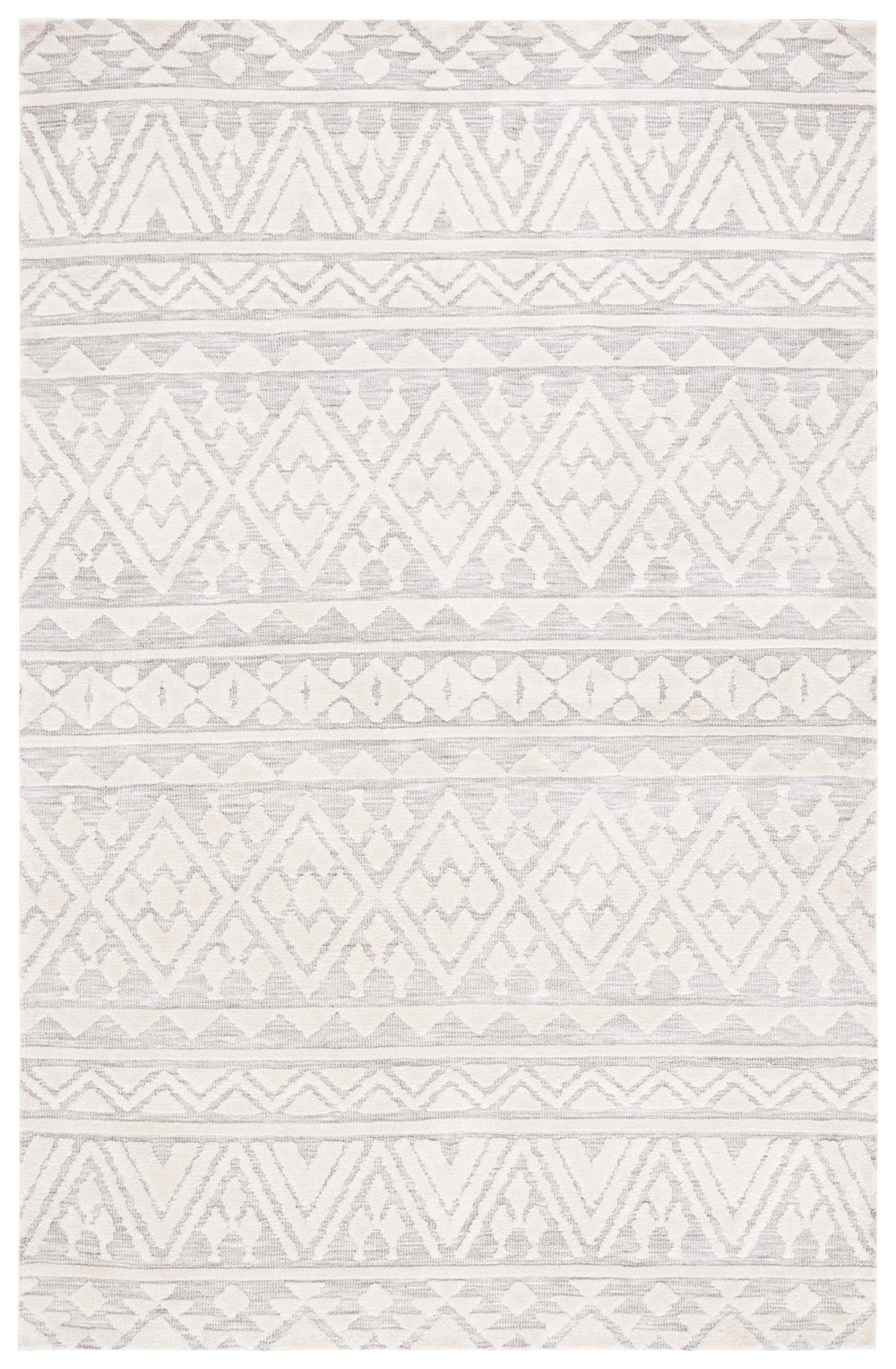 Safavieh Audrey Timeless Transitional Area Rug - Elegant Geometric Design For Modern Living Spaces Grey ,Ivory 80% Micro Polyester,20% Cotton Aud104f-6sq