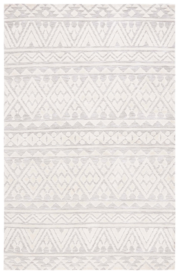 Safavieh Audrey Timeless Transitional Area Rug - Elegant Geometric Design For Modern Living Spaces Grey ,Ivory 80% Micro Polyester,20% Cotton Aud104f-6sq