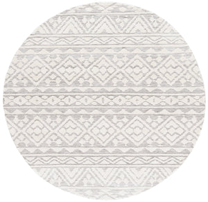 Safavieh Audrey Timeless Transitional Area Rug - Elegant Geometric Design For Modern Living Spaces Grey ,Ivory 80% Micro Polyester,20% Cotton Aud104f-6sq