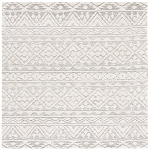 Safavieh Audrey Timeless Transitional Area Rug - Elegant Geometric Design For Modern Living Spaces Grey ,Ivory 80% Micro Polyester,20% Cotton Aud104f-6sq