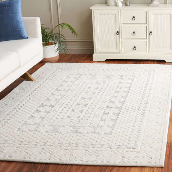 Safavieh Audrey Elegant Ivory And Grey Area Rug – Timeless Design For Cozy Living Spaces And Modern Homes Grey ,Ivory 80% Micro Polyester,20% Cotton Aud105f-28