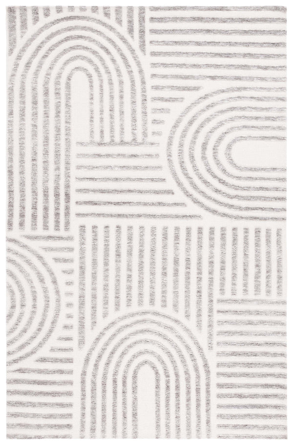 Safavieh Audrey Elegant Geometric Area Rug With Timeless Style | Luxurious Comfort For Any Room Decor Ivory ,Grey 80% Micro Polyester,20% Cotton Aud106a-28