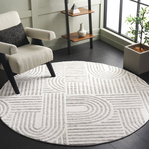 Safavieh Audrey Elegant Geometric Area Rug With Timeless Style | Luxurious Comfort For Any Room Decor Ivory ,Grey 80% Micro Polyester,20% Cotton Aud106a-28
