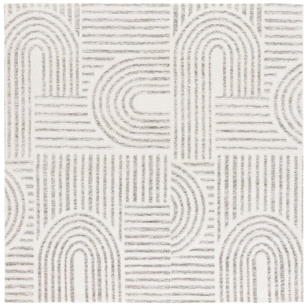 Safavieh Audrey Elegant Geometric Area Rug With Timeless Style | Luxurious Comfort For Any Room Decor Ivory ,Grey 80% Micro Polyester,20% Cotton Aud106a-28