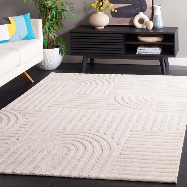 Safavieh Audrey Elegant Geometric Area Rug With Timeless Style | Luxurious Comfort For Any Room Decor Beige 80% Micro Polyester,20% Cotton Aud106b-6r