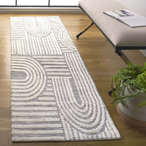 Safavieh Audrey Elegant Geometric Area Rug With Timeless Style | Luxurious Comfort For Any Room Decor Grey ,Ivory 80% Micro Polyester,20% Cotton Aud106f-4