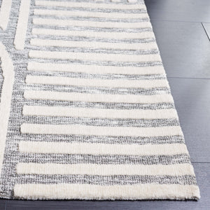 Safavieh Audrey Elegant Geometric Area Rug With Timeless Style | Luxurious Comfort For Any Room Decor Grey ,Ivory 80% Micro Polyester,20% Cotton Aud106f-4