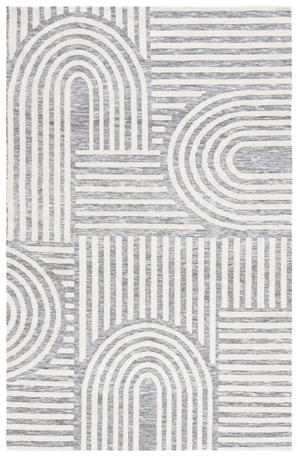 Safavieh Audrey Elegant Geometric Area Rug With Timeless Style | Luxurious Comfort For Any Room Decor Grey ,Ivory 80% Micro Polyester,20% Cotton Aud106f-4