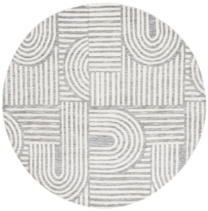 Safavieh Audrey Elegant Geometric Area Rug With Timeless Style | Luxurious Comfort For Any Room Decor Grey ,Ivory 80% Micro Polyester,20% Cotton Aud106f-4
