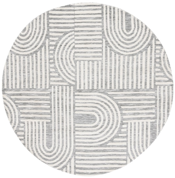 Safavieh Audrey Elegant Geometric Area Rug With Timeless Style | Luxurious Comfort For Any Room Decor Grey ,Ivory 80% Micro Polyester,20% Cotton Aud106f-4
