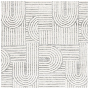 Safavieh Audrey Elegant Geometric Area Rug With Timeless Style | Luxurious Comfort For Any Room Decor Grey ,Ivory 80% Micro Polyester,20% Cotton Aud106f-4