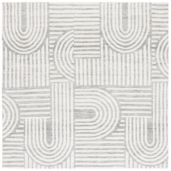 Safavieh Audrey Elegant Geometric Area Rug With Timeless Style | Luxurious Comfort For Any Room Decor Grey ,Ivory 80% Micro Polyester,20% Cotton Aud106f-4