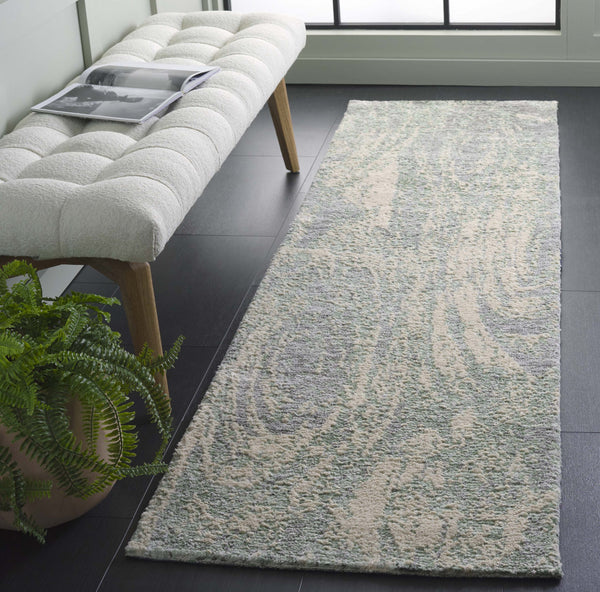 Safavieh Audrey Exquisite Area Rug - Luxurious Abstract Design For Elegant Living Spaces & Cozy Comfort Blue ,Grey 80% Micro Polyester,20% Cotton Aud107m-5